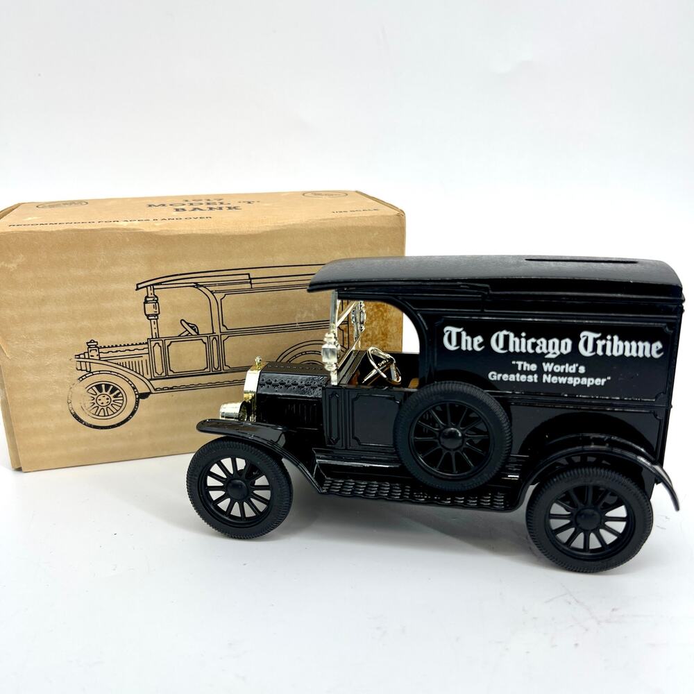 Vintage 1989 ERTL Chicago Tribune 1917 Model "T" Bank New in Box USA 1/25 Scale